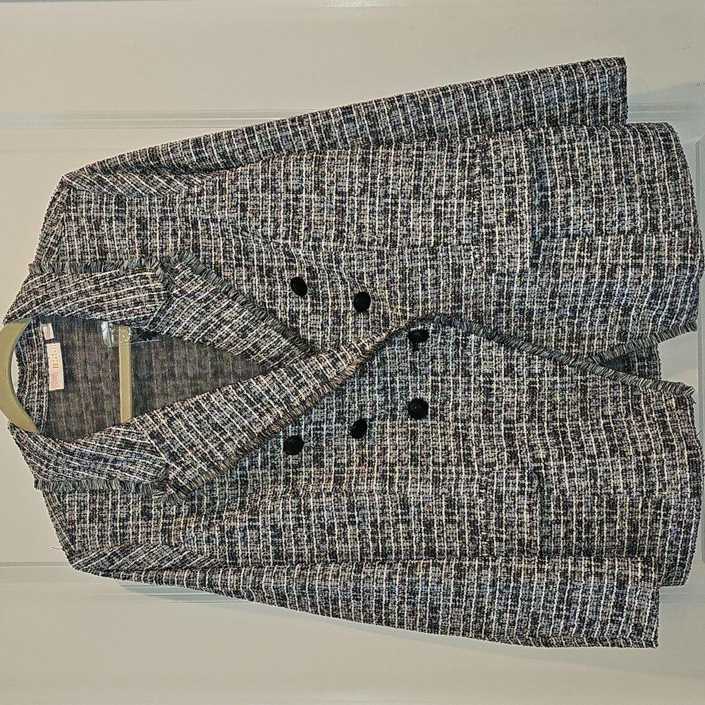Belle by Kim Gravel Multicolor Tweed Stretch Blazer - Picture 2 of 12